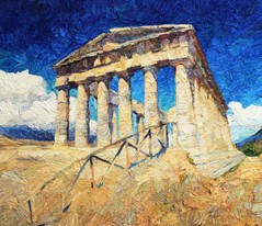 Greek temple - Segesta, oil painting, 60x70 cm, 2018.jpg