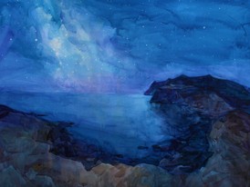 Starry Night III, watercolor painting, 58x78 cm, 2021.jpg