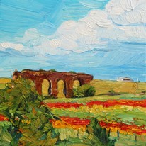 Roman aqueduct, oil painting, 30x30 cm, 2021.jpg