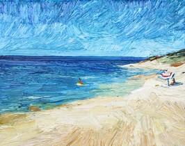 Lia Aminov At the beach, 35x28cm, 2017.jpg